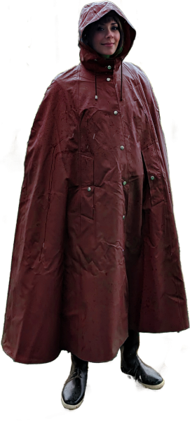 langes Regencape Bordeaux Mistwetter