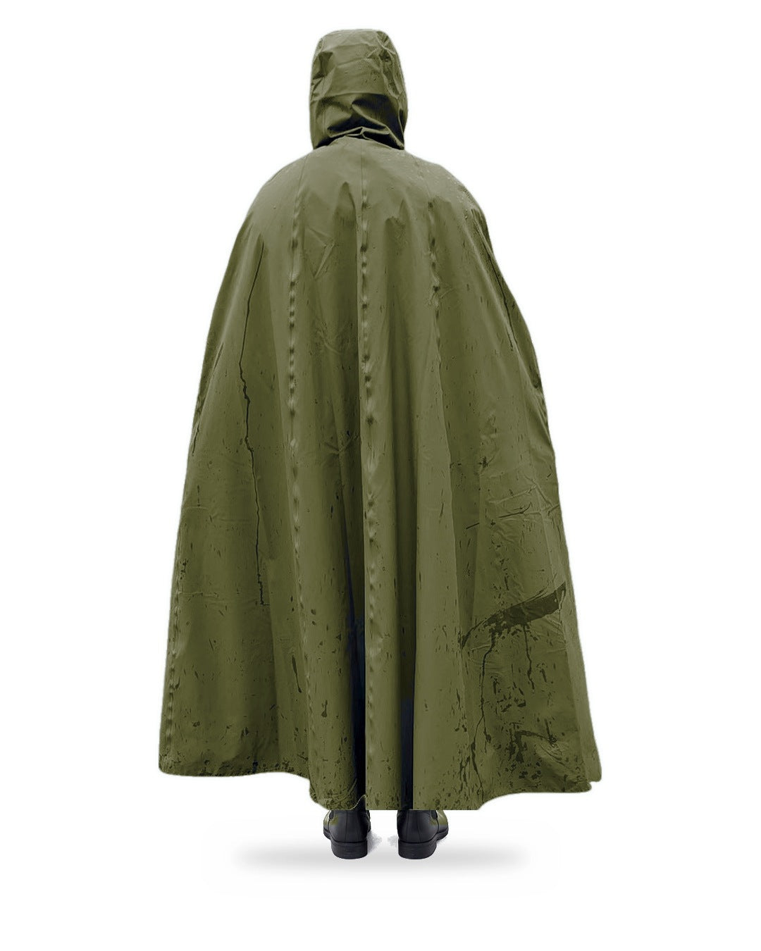Regencape Boerdal Fjell olive – Rückansicht mit Kapuze